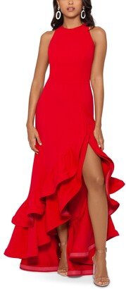 Tiered Ruffles Scuba Crepe Gown