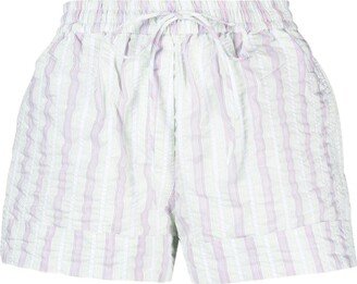 Striped Seersucker Shorts-AA