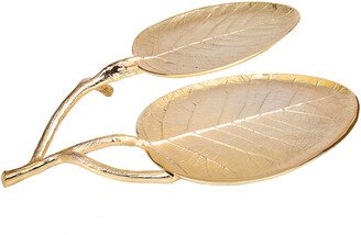 Gold Leaf Shaped Relish Dish