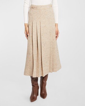 Wesley Pleated Cashmere Midi Skirt