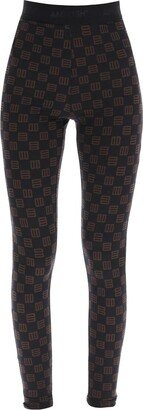 Logo Waistband Monogram Print Leggings