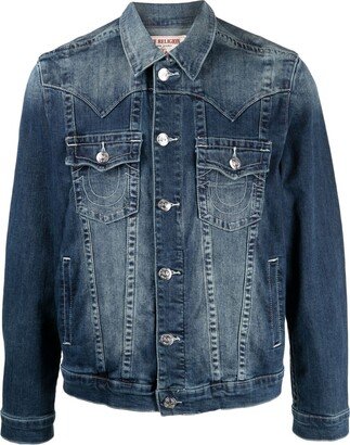 Jimmy logo-print denim jacket-AA