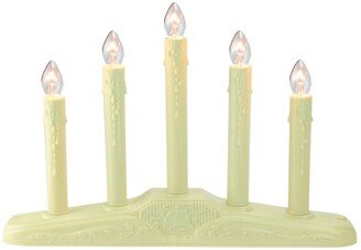 Northlight 5-Light Christmas Candolier with Candles on Holly Berry and Bell Base Candle Lamp