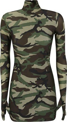 Camo Styling Dress With Gloves