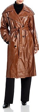 Isa Faux Leather Crinkle Coat