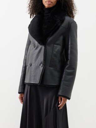 Calla Shearling Leather Peacoat