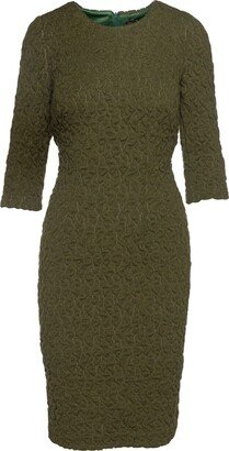 Khaki Jacquard Dress By Conquista Fashion