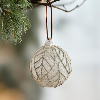 Beaded Leaf Glass Globe Ornament