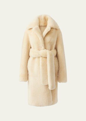 Etienne Belted Shearling Top Coat