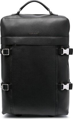 Logo-Print Leather Luggage-AA