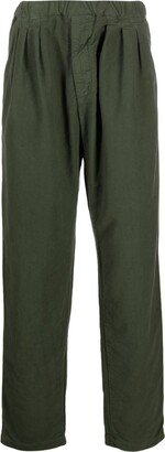 Pleated Straight-Leg Cotton Trousers