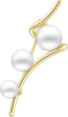 18kt yellow gold Collection Line A Fine Balance Akoya pearl brooch