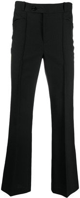 High-Waisted Flared Trousers-AU