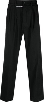 Logo-Embroidered Straight-Leg Trousers-AG