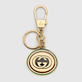 Enamel keychain with Interlocking G