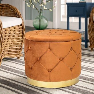 Adeco Round Velvet Multi-Function Vanity Footstool Storage Ottoman