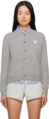 Gray Heart Patch Cardigan