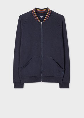 Navy Cotton 'Artist Stripe' Zip Lounge Top