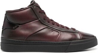 High-Top Leather Sneakers-AH