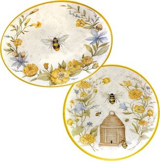 Bee Sweet Melamine Platter Set, 2 Piece