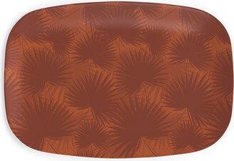 Serving Platters: Sabal Palm Toss - Rust Serving Platter, Orange