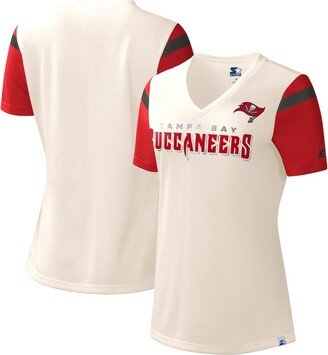 Women's Starter White Tampa Bay Buccaneers Kick Start V-Neck T-shirt