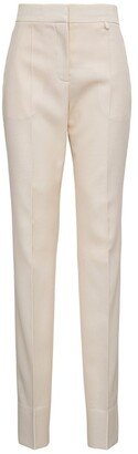 High-Waisted Slim-Fit Trousers-AM