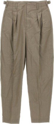 Pleated Tappered-Leg Pants