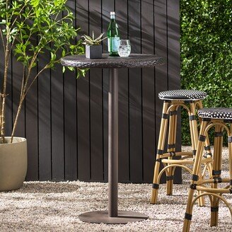 Dominica Outdoor 26-inch Round Wicker Bar Table by 26.00 L x 26.00 W x 40.00 H