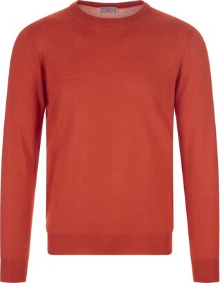 Orange Silk And Cashmere Pullover