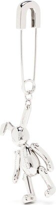 Safety Pin Bunny Charm Earring