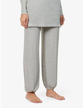 Womens Heather Grey Elon Relaxed-fit Mid-rise Stretch-rayon Pyjama Bottoms