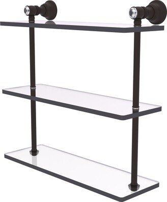 Carolina Crystal Collection 16 Inch Triple Glass Shelf