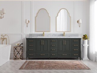 WILLOW COLLECTIONS Willow Collection 84 in W x 22 Aberdeen Double Bowl Sink Bathroom Vanity with Countertop
