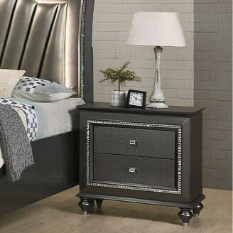 Silver Orchid Brockwell Metallic Gray Nightstand