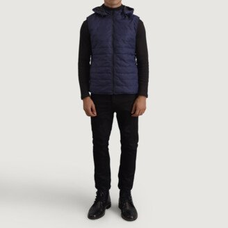 Carlo Blue Hooded Puffer Vest