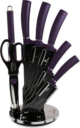 Berlinger Haus 8-Piece Knife Set w/ Acrylic Stand Purple Collection-AA