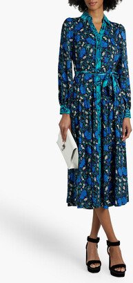 Alea floral-print crepe midi shirt dress