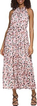 Floral Print Chiffon Maxi Dress-AA