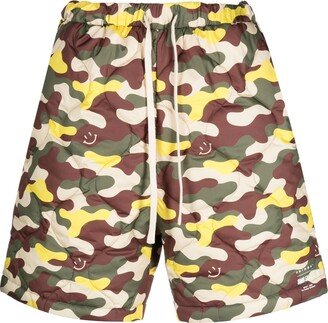 Camouflage-Print Padded Shorts