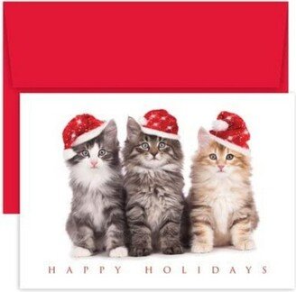 Masterpiece Studios Masterpiece Holiday Collection 16-Count Christmas Cards, Christmas Kittens