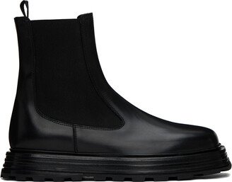 Black Square Toe Chelsea Boots