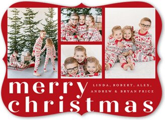 Holiday Cards: Giving Gallery Christmas Card, Red, 5X7, Christmas, Pearl Shimmer Cardstock, Bracket