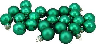 NORTHLIGHT 24ct Matte Mini Glass Ball Christmas Ornament Set 1 - Green