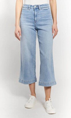 Oat New York High Rise Wide Leg Crop Jean In Light Denim