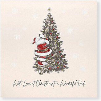 Selfridges Edit With Love At Christmas To A Wonderful Dad Glitter-embellished Christmas Card 16.5cm x 16.5cm