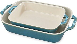 2-Piece Rectangular Ceramic Baking Dish Set