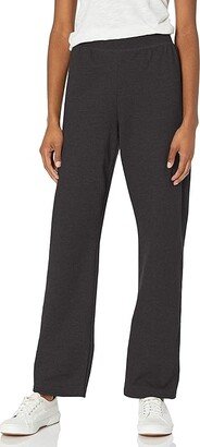 Women's EcoSmart Open Bottom Leg Sweatpants (Ebony) Women's Clothing