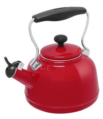 Chili Red 1.7 Qt. Enamel-On-Steel Vintage Teakettle