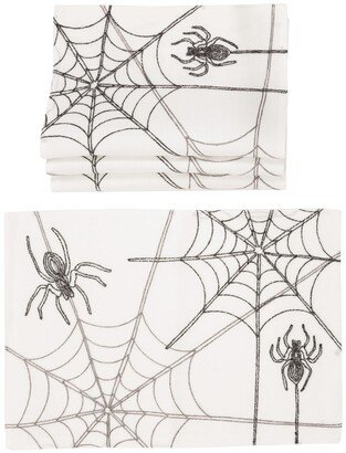 Halloween Spider Web Double Layer Placemats - Set of 4